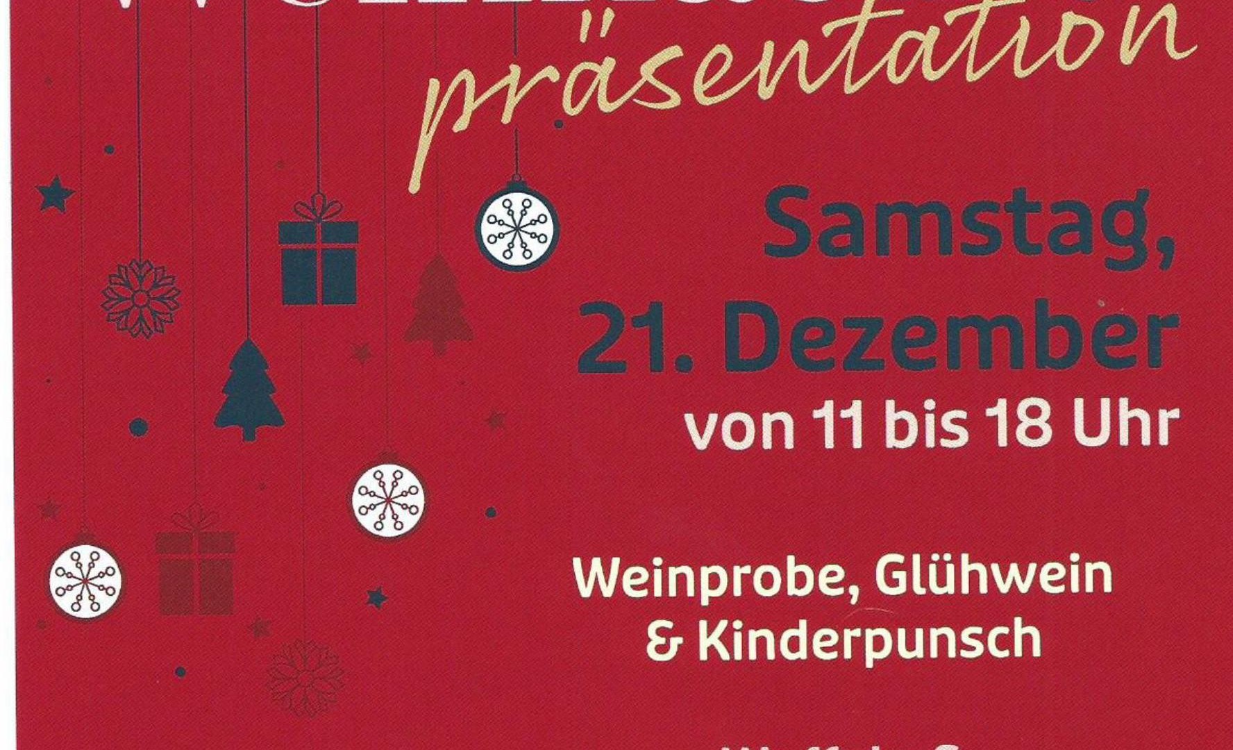 Weihnachtspräsentation | © Weingut Eisenbach-Korn